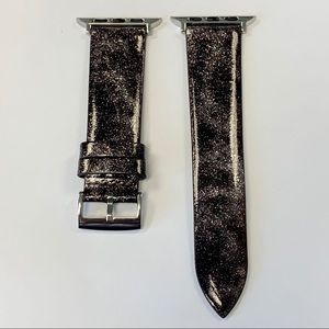 Black Glittery Leather Watch Band. New!
